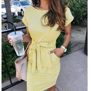 Striped T-shirt Dress with Pockets